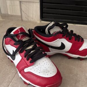 Nike Air Jordan Kids Red and White Cleats